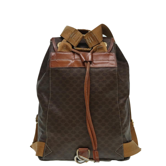 CELINE Macadam Canvas Backpack Brown Gold Auth ep5746 - Picture 3 of 16